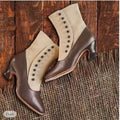 Sarah Express Pointed Toe Horseshoe Heel Ankle Boots Khaki