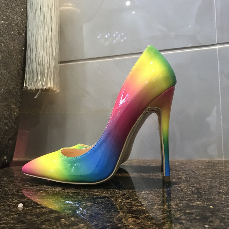 Sarah Express Rainbow Gradient Pointed Toe Stiletto Heels