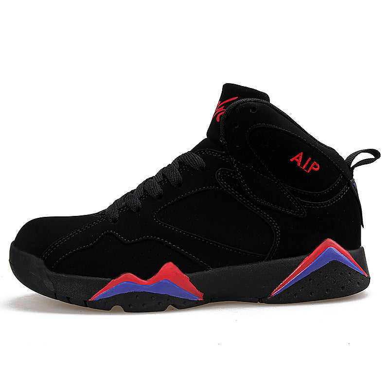 Sarah Express Men's High Top Basketball Ankle Boots Black red purple