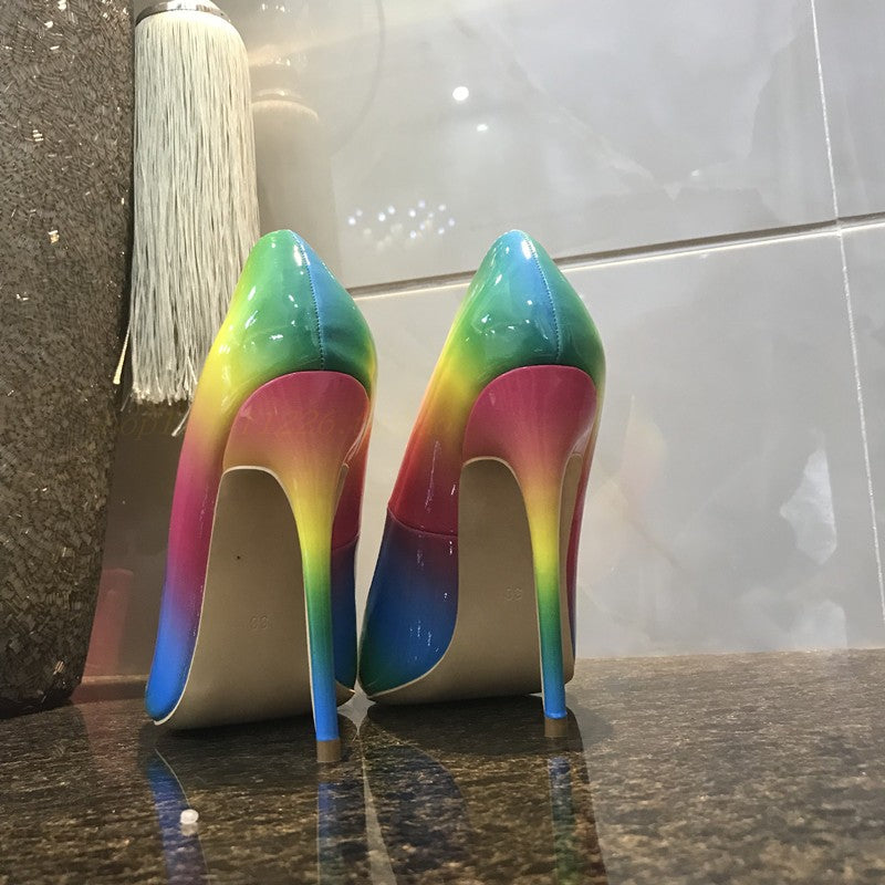 Sarah Express Rainbow Gradient Pointed Toe Stiletto Heels