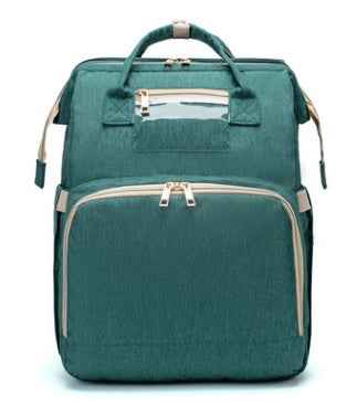 Sarah Express 3-in-1 Convertible Baby Diaper Travel Backpack Green C