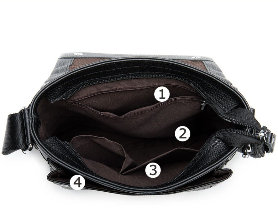 Sarah Express Structured Cowhide Leather Shoulder Bag
