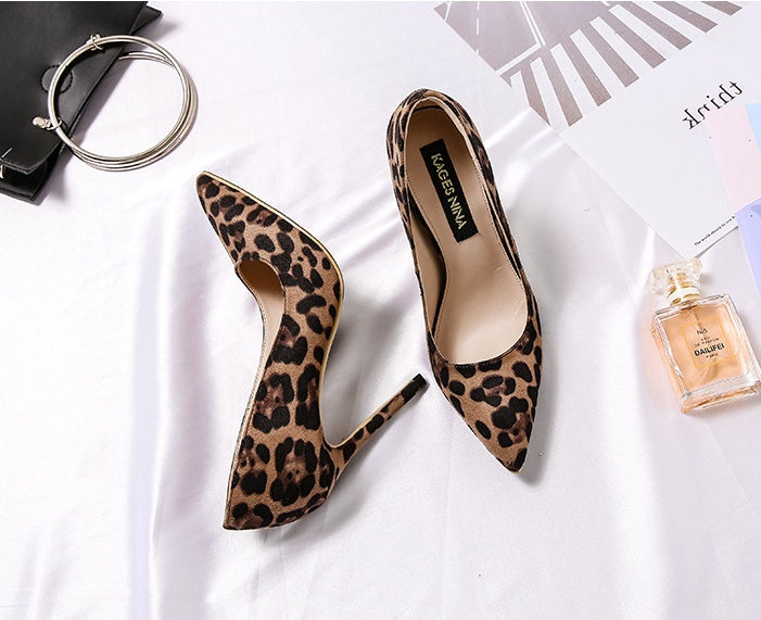 Sarah Express Classic Leopard Print Stiletto Pumps