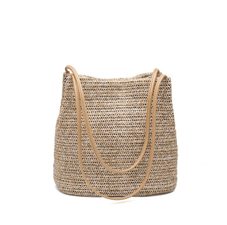Sarah Express Woven Straw Shoulder Tote Bag