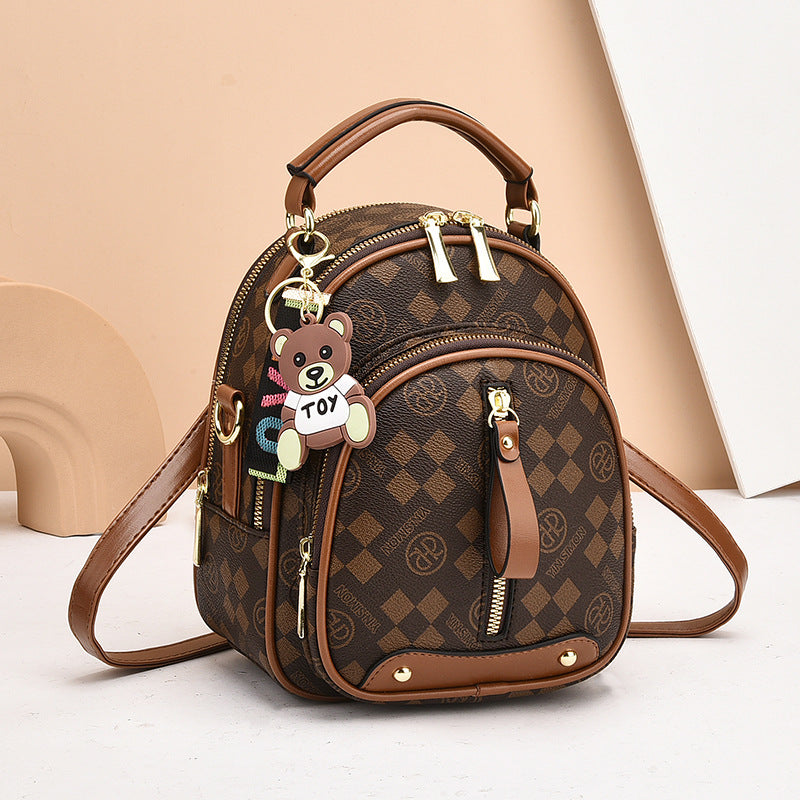 Sarah Express Patterned Travel Backpack with Bear Charm