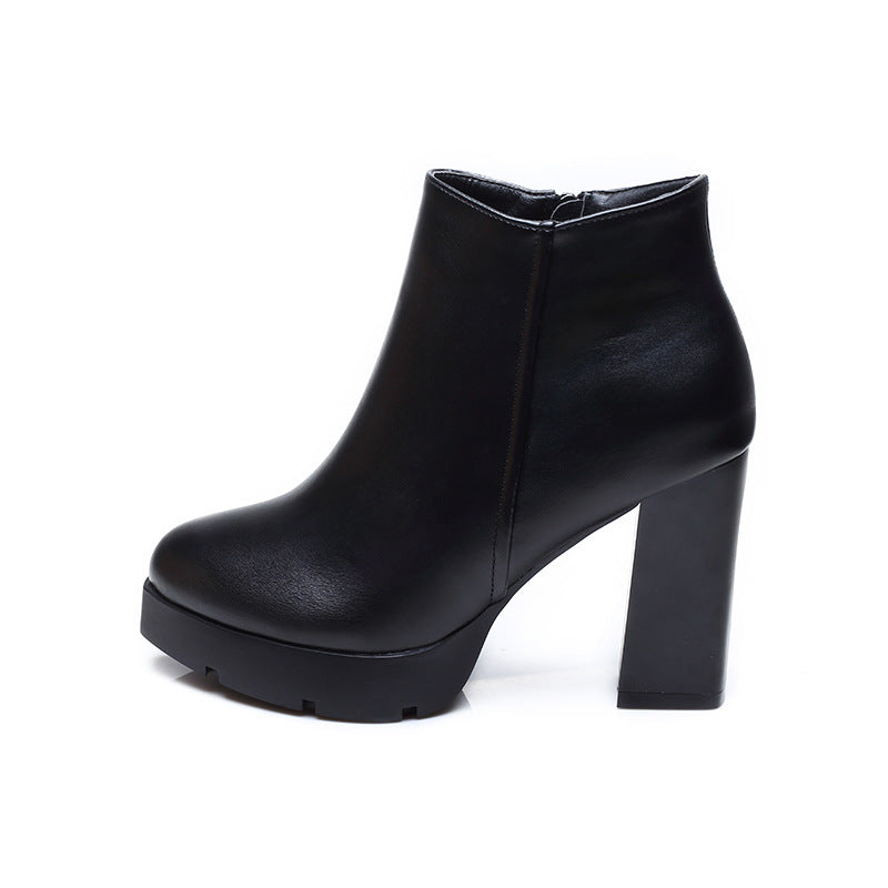 Sarah Express Women's Square Toe Block Heel Boots