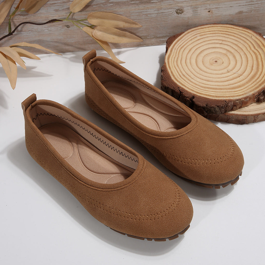 Sarah Express Women's Round Toe Slip-On Mesh Loafers Brown