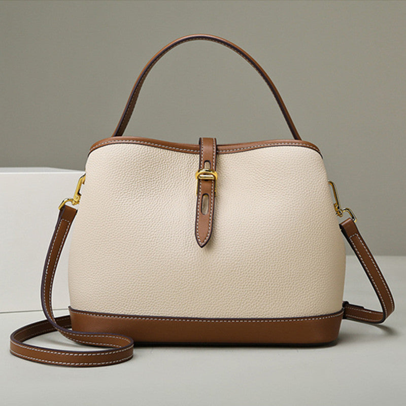 Sarah Express Lychee Pattern Contrast Color Messenger Bag