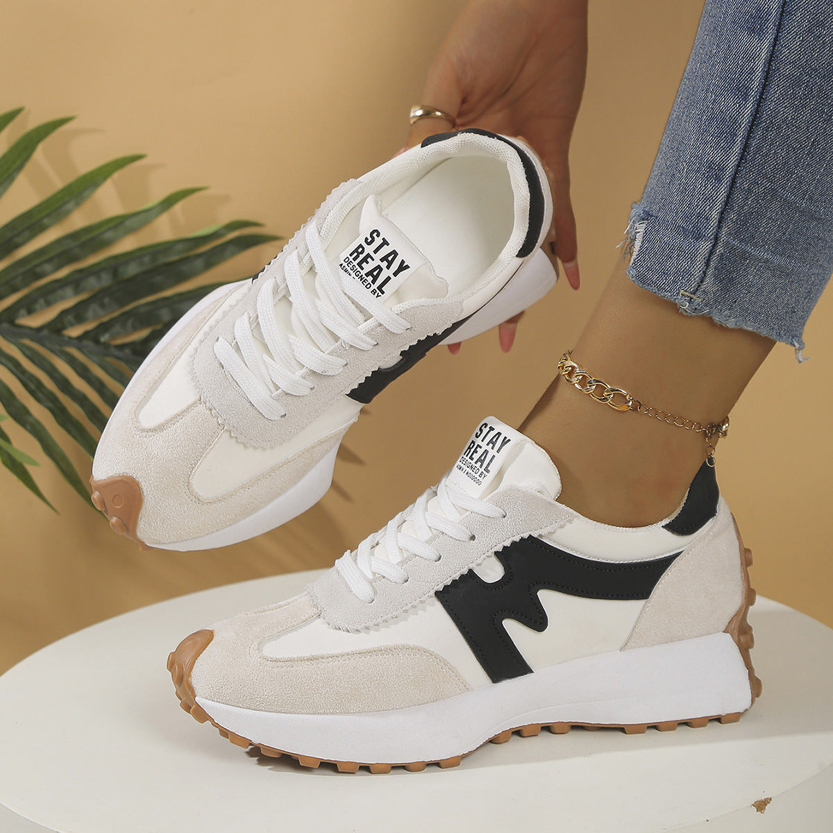 Sarah Express Women's Chunky Platform Lace-Up Sneakers
