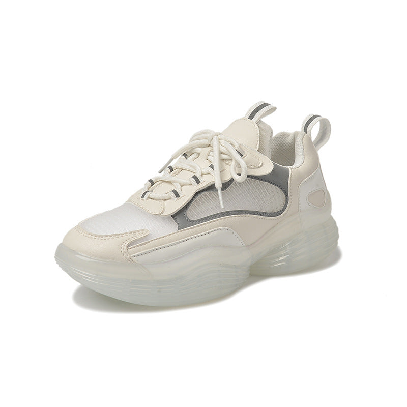 Sarah Express Metallic Panel Chunky Dad Sneakers White