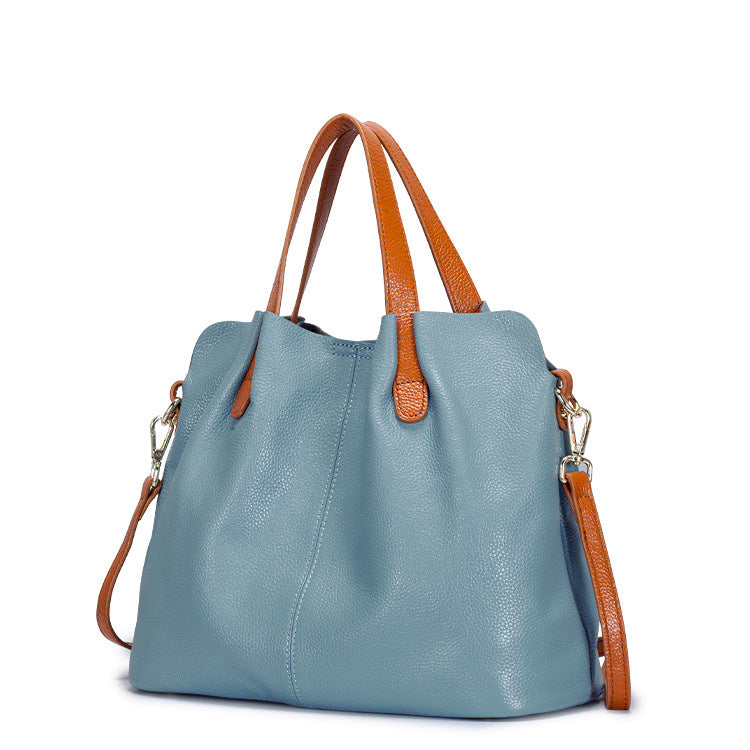 Sarah Express Structured Leather Tote Shoulder Bag
