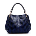 Sarah Express Crocodile Pattern Structured Handbag Blue