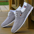 Sarah Express Men's Casual Grid Pattern Sailing Shoes Grey