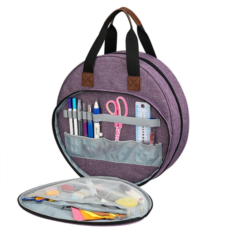 Sarah Express Round Embroidery Tool Storage Tote Bag