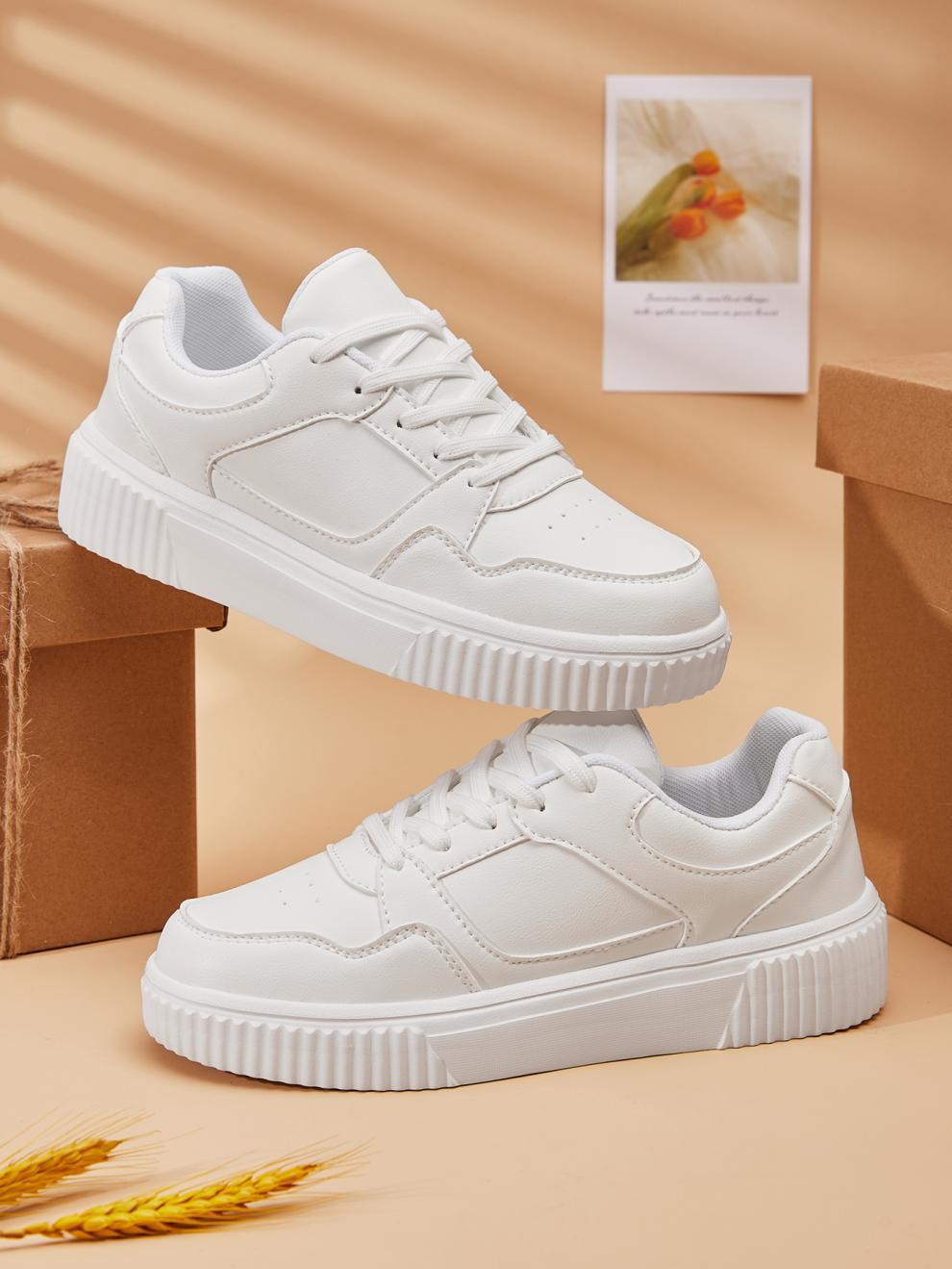 Sarah Express Solid Color Casual Low Top Sneakers