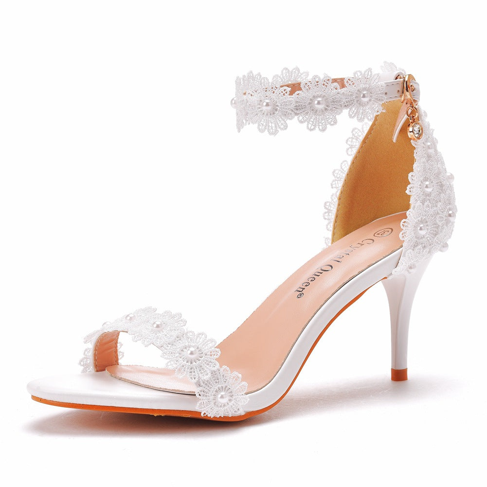 Sarah Express Rhinestone Embellished Open-Toe Stiletto Heels