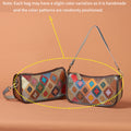 Sarah Express Vintage Patchwork Cowhide Leather Shoulder Bag Color Random