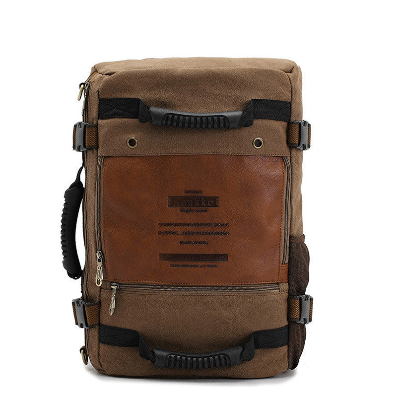 Sarah Express Canvas Laptop Backpack Travel School Bag Khaki