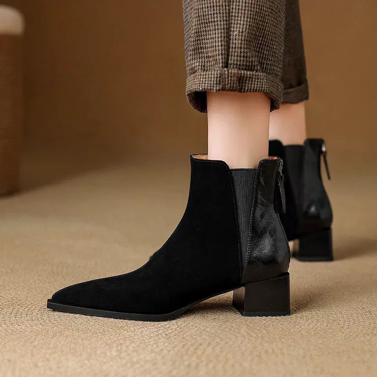 Sarah Express Matte Square-Toe Ankle Boots