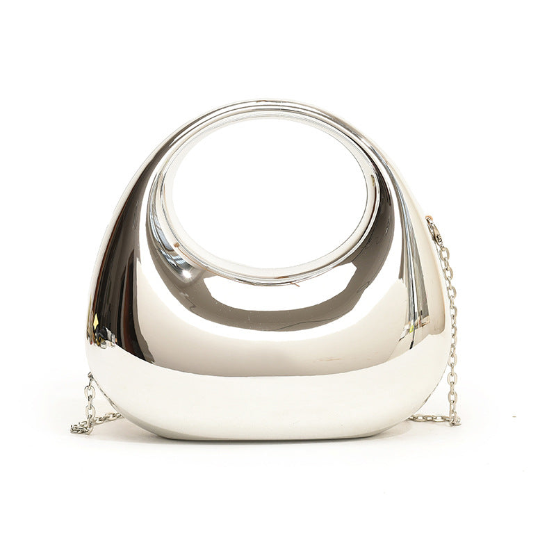 Sarah Express Acrylic Crescent Chain Shoulder Handbag Silver