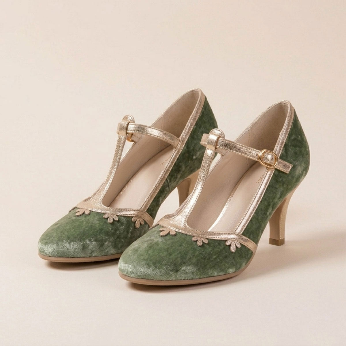 Sarah Express Velvet T-Strap Platform Stiletto Heels