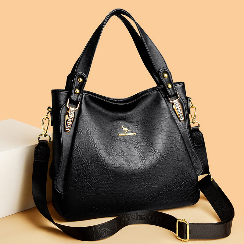 Sarah Express Elegant High-Capacity PU Leather Tote Bag