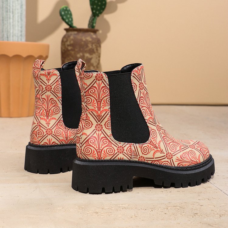 Sarah Express Color Block Mid-Calf Slip-On Boots Pink