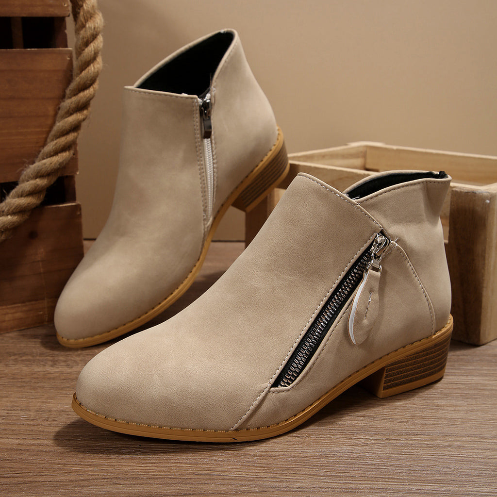 Sarah Express Pointed-Toe Chunky Heel Ankle Boots