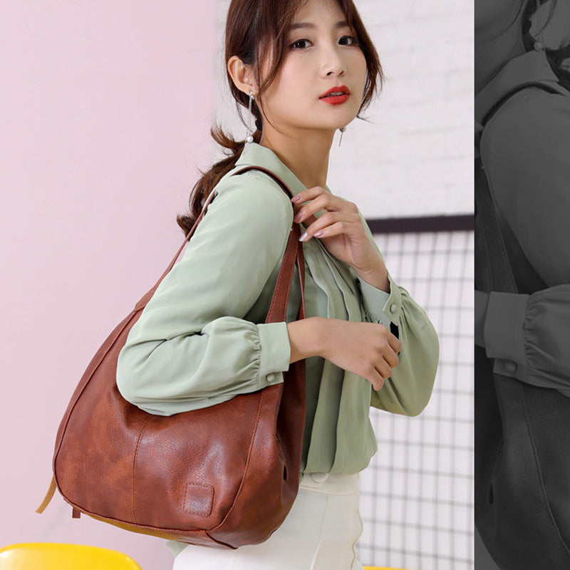 Sarah Express Soft PU Leather Bucket Shoulder Bag