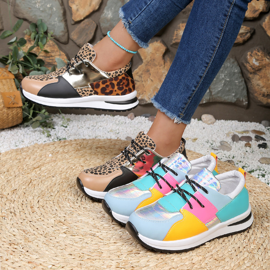 Sarah Express Women's Colorblock Platform Wedge Sneakers