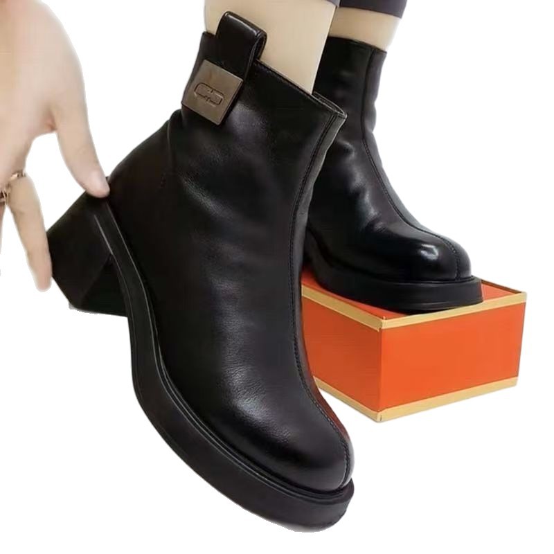 Sarah Express Women's Chunky Block Heel Ankle Boots