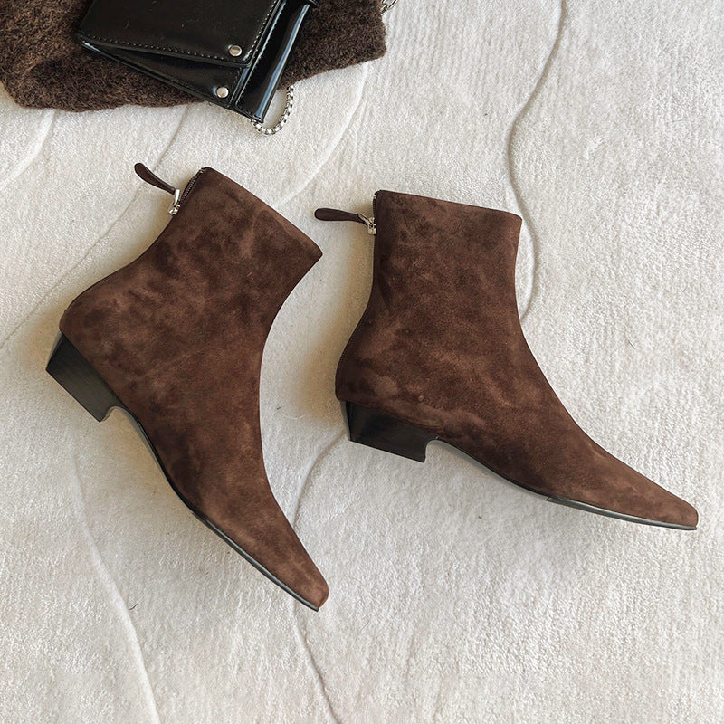 Sarah Express Women's Slim-Fit Square Toe Ankle Boots