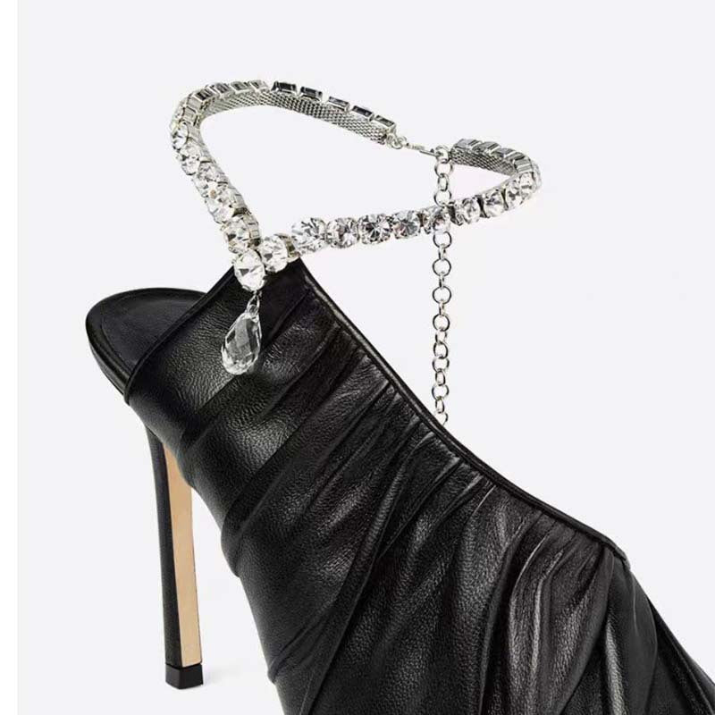 Sarah Express Pointed Toe Rhinestone Embellished High Heels