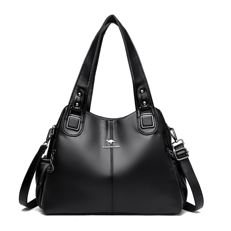 Sarah Express Urban Simplicity Soft Shoulder Tote Bag Black