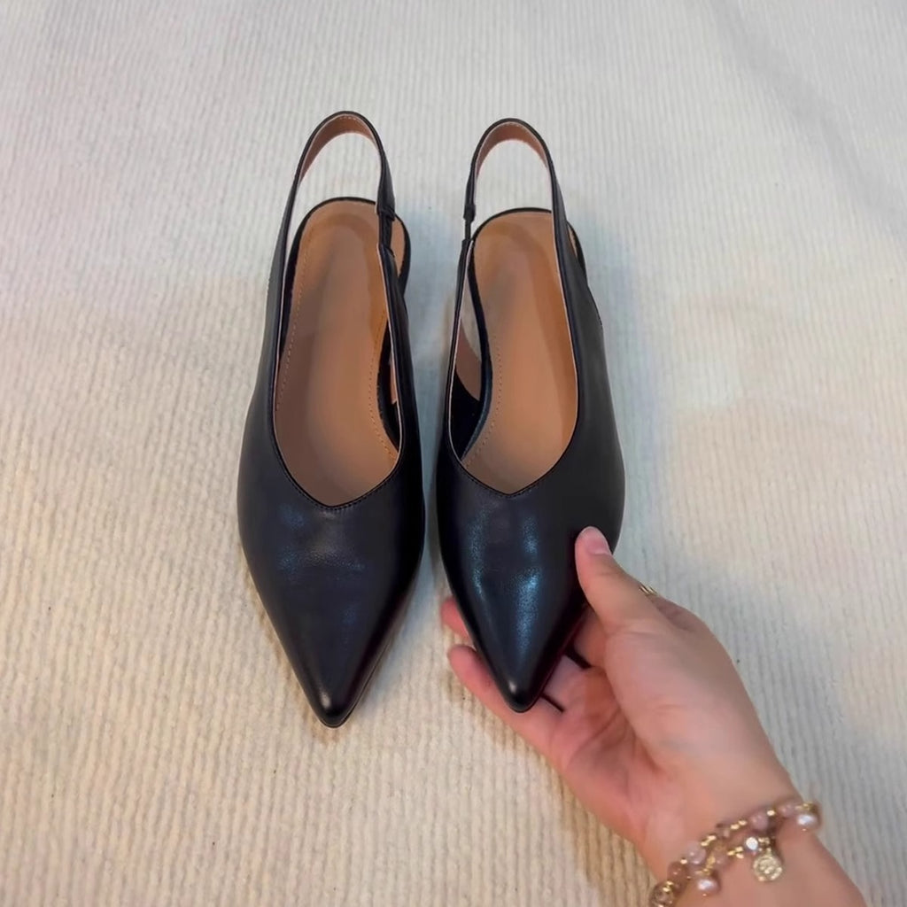 Sarah Express Pointed-Toe Suede Slip-On Flat Sandals