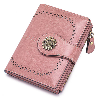Sarah Express Anti-Theft RFID Blocking Leather Card Holder Wallet Pink 64 Pattern