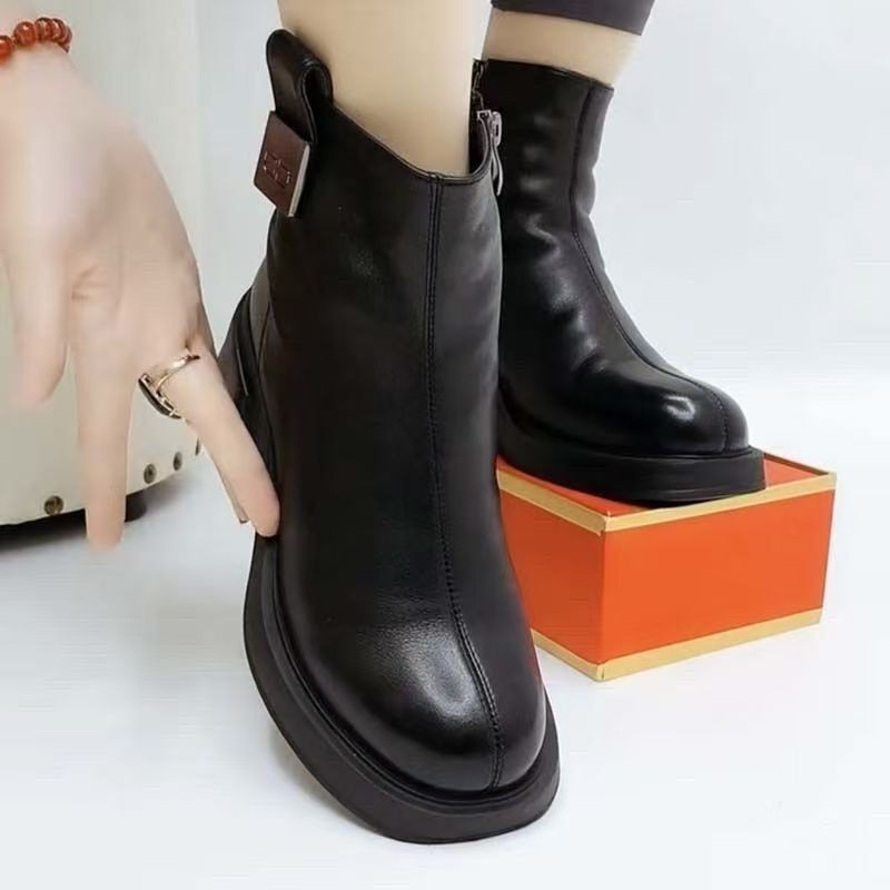 Sarah Express Women's Chunky Block Heel Ankle Boots