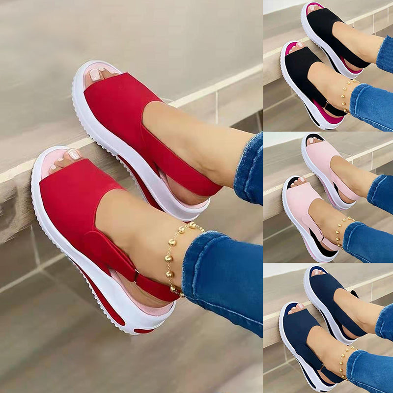 Sarah Express Velcro Fish Mouth Open Toe Sandals
