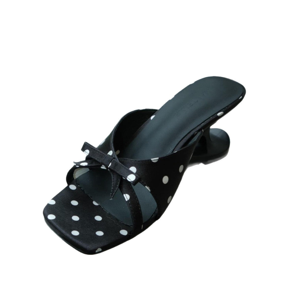 Sarah Express Alien Square-Toe Bow Slide Sandals