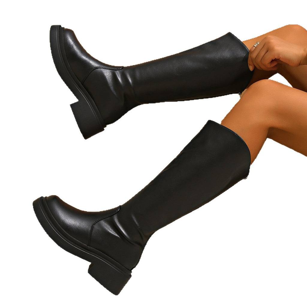 Sarah Express Women's Over-the-Knee Chunky Heel Boots