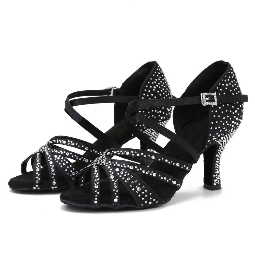 Sarah Express Rhinestone Embellished Latin Dance Performance Shoes