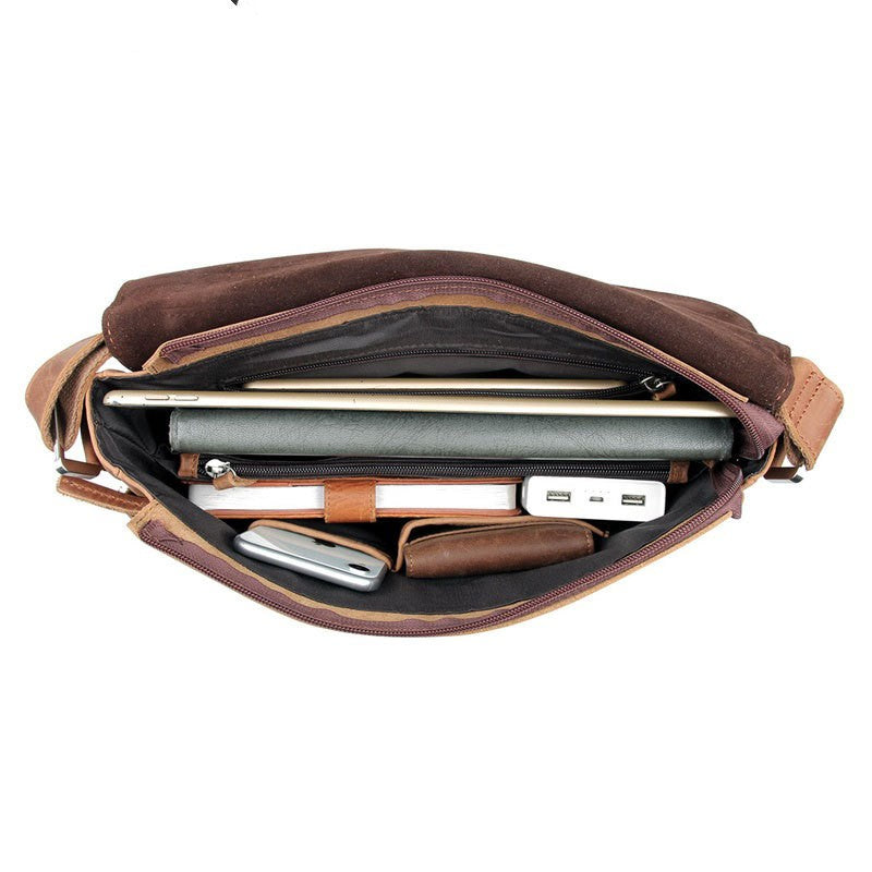Sarah Express Vintage Leather Men's Crossbody Messenger Bag
