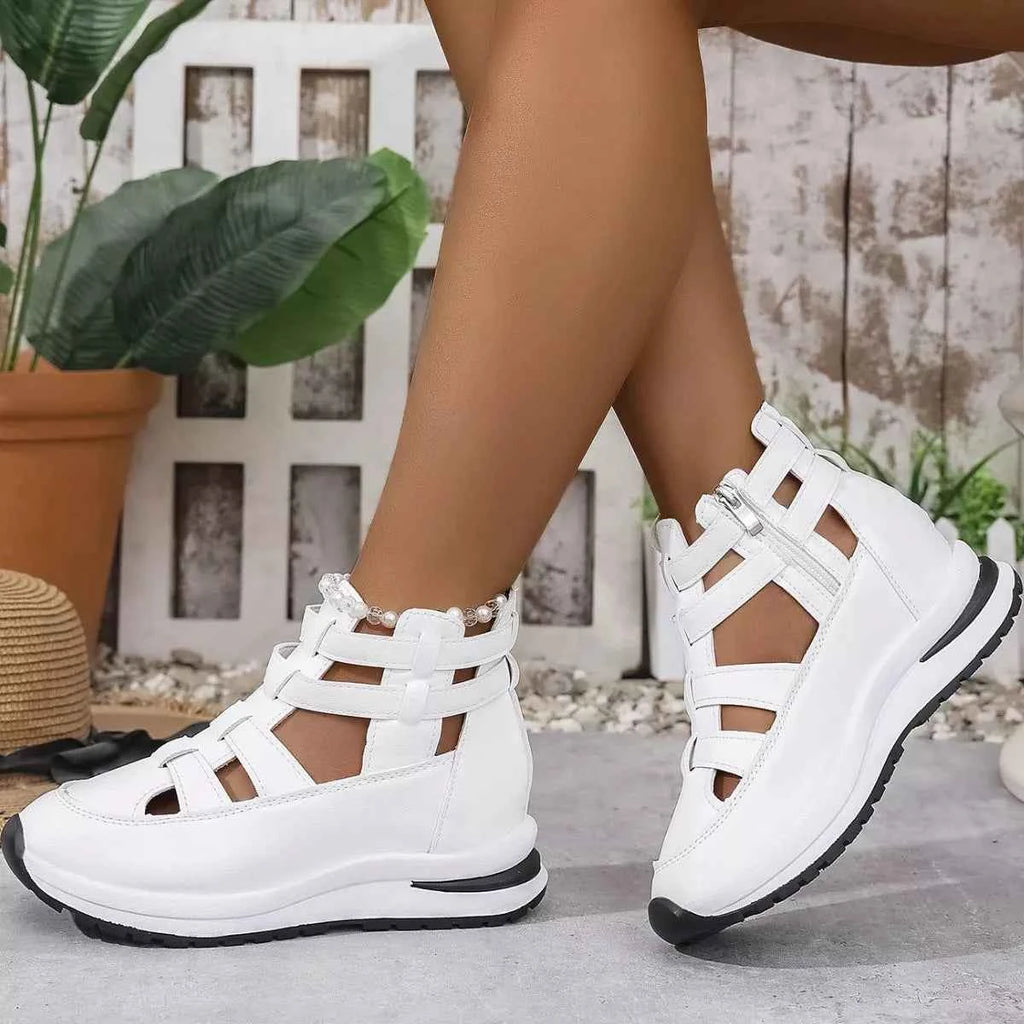 Sarah Express Women's Cutout Platform Sneakers