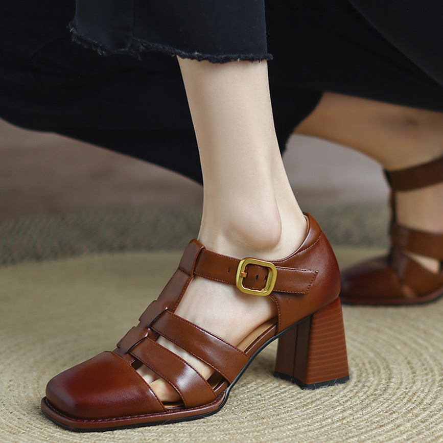 Sarah Express Vintage Cutout Platform Sandals