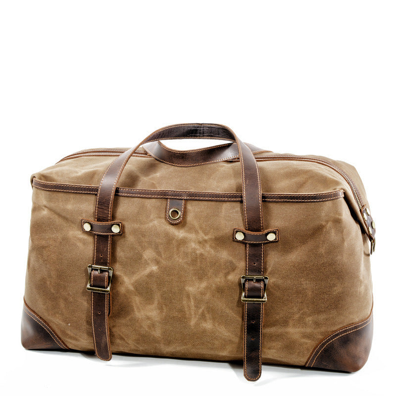Sarah Express Canvas Travel Handbag with Leather Accents Khaki