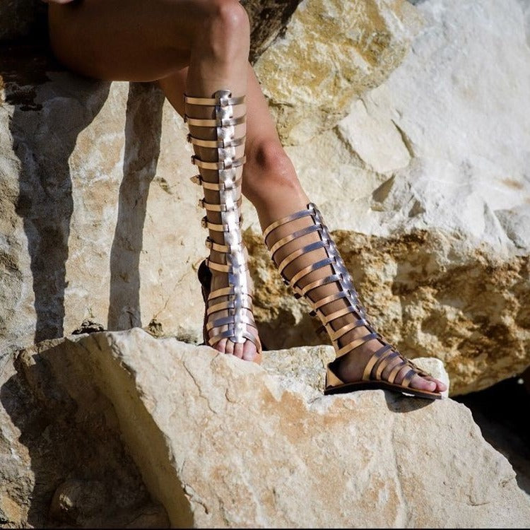 Sarah Express Gladiator Knee High Flat Sandals