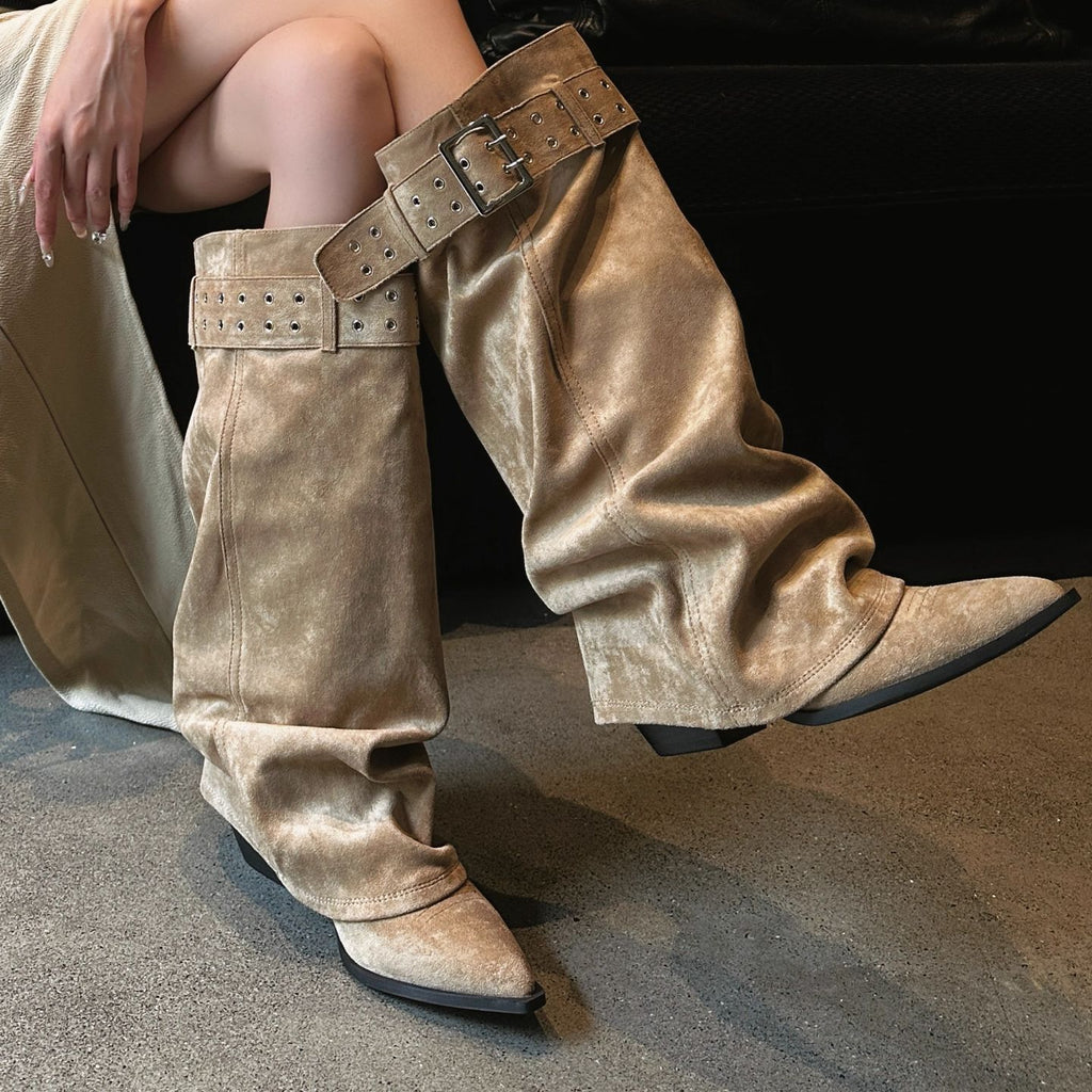 Sarah Express Women's Knee-High Western Stiletto Boots