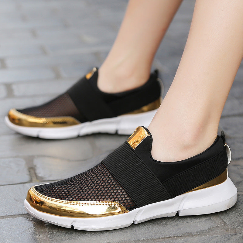 Sarah Express Breathable Mesh Slip-On Summer Sneakers Black