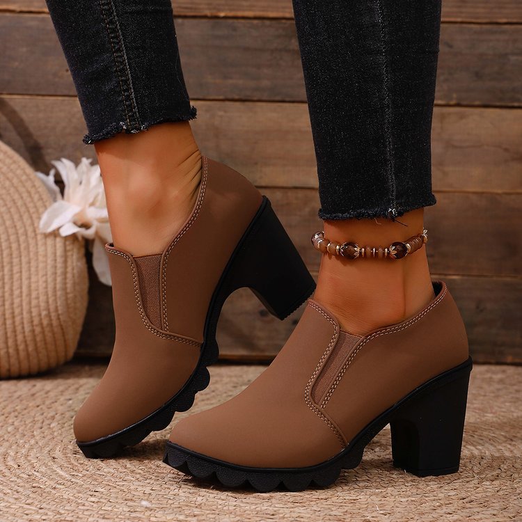 Sarah Express Women's Chunky Heel Mid-Calf Boots