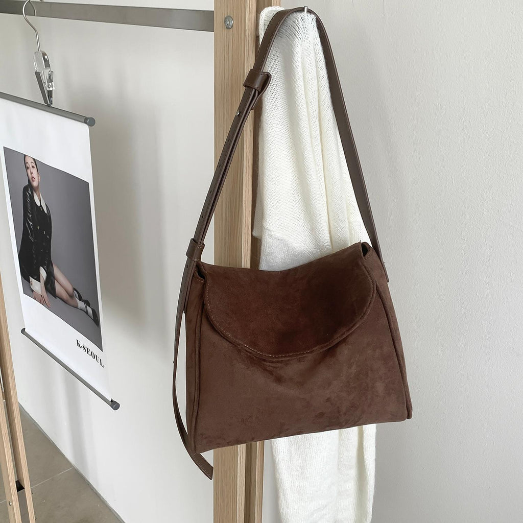 Sarah Express Retro Suede Mini Square Crossbody Bag